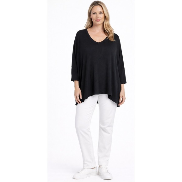 Michael Lauren Tops - Michael Lauren Alfonso Top Women L Black NEW Oversized V-Neck Dolman ML-6457-RIB